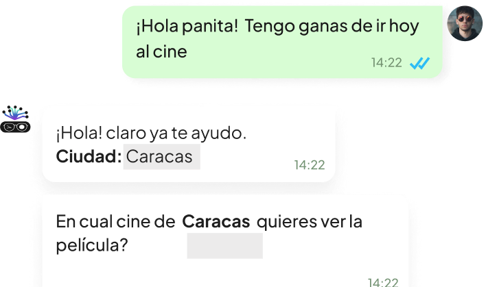 Comprando entradas de cine por WhatsApp con Panita